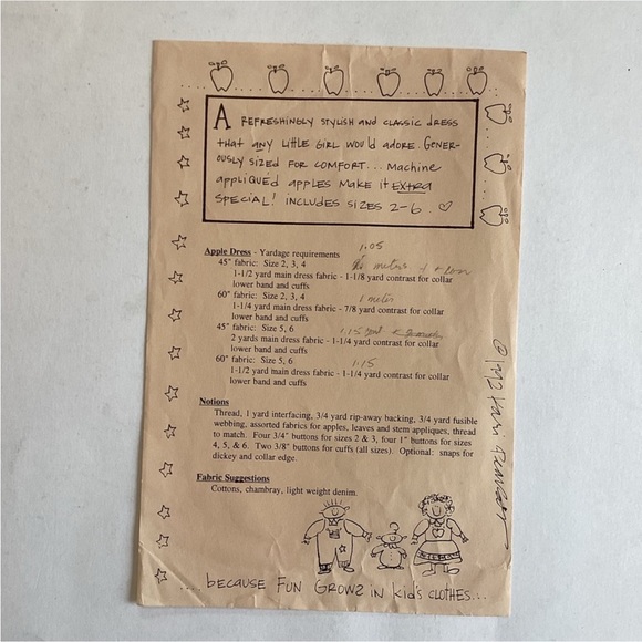 🛍️$5 Add-on🛍️ Kids apple dress sewing pattern - Picture 5 of 6
